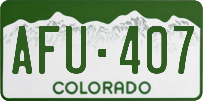 CO license plate AFU407