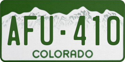 CO license plate AFU410