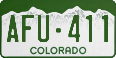 CO license plate AFU411