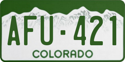 CO license plate AFU421