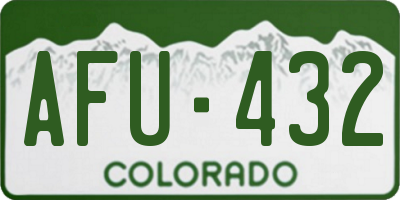 CO license plate AFU432
