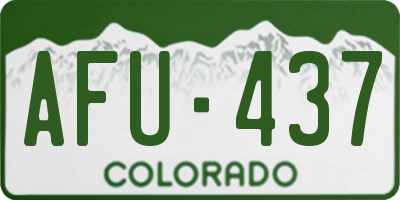 CO license plate AFU437