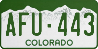 CO license plate AFU443