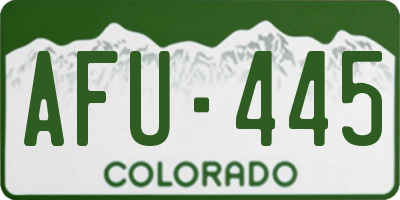 CO license plate AFU445
