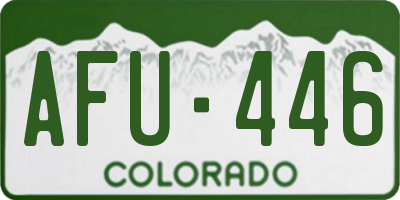 CO license plate AFU446