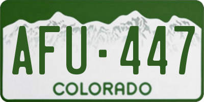 CO license plate AFU447