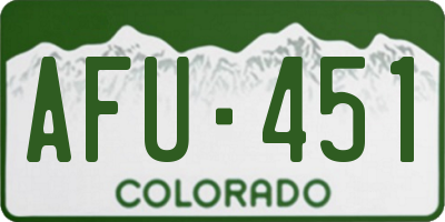 CO license plate AFU451