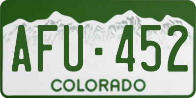 CO license plate AFU452
