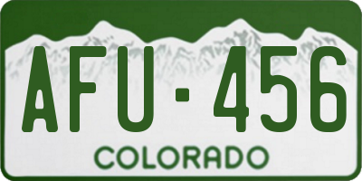 CO license plate AFU456