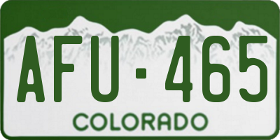 CO license plate AFU465
