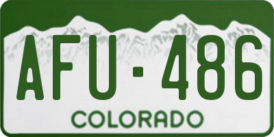 CO license plate AFU486