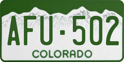 CO license plate AFU502