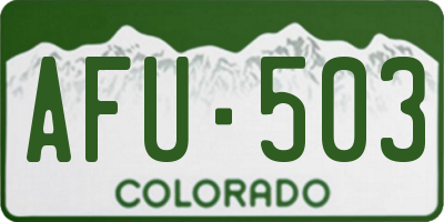 CO license plate AFU503