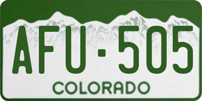 CO license plate AFU505