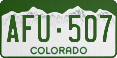 CO license plate AFU507