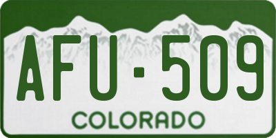 CO license plate AFU509