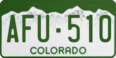 CO license plate AFU510