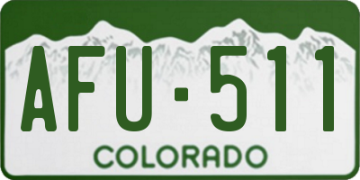 CO license plate AFU511