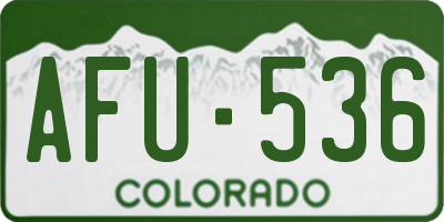 CO license plate AFU536