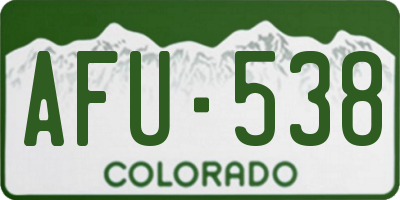 CO license plate AFU538
