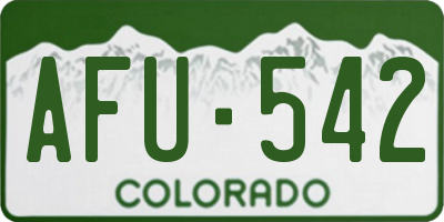 CO license plate AFU542
