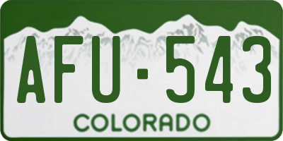 CO license plate AFU543