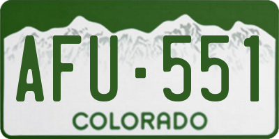CO license plate AFU551