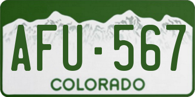 CO license plate AFU567
