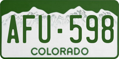 CO license plate AFU598