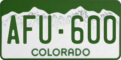 CO license plate AFU600