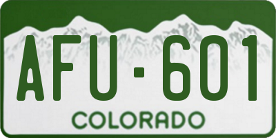 CO license plate AFU601