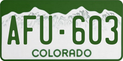 CO license plate AFU603