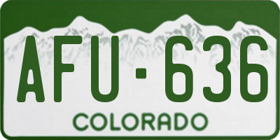 CO license plate AFU636