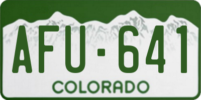 CO license plate AFU641