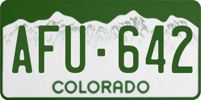 CO license plate AFU642
