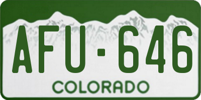 CO license plate AFU646