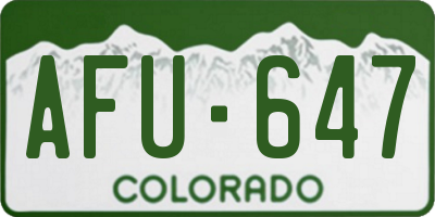 CO license plate AFU647