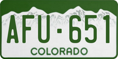 CO license plate AFU651