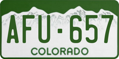 CO license plate AFU657