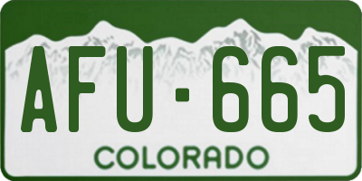 CO license plate AFU665