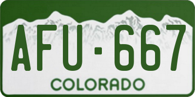 CO license plate AFU667