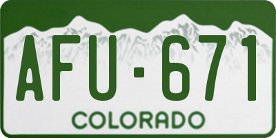 CO license plate AFU671