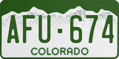 CO license plate AFU674