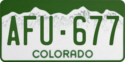 CO license plate AFU677