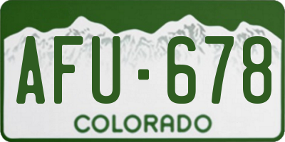 CO license plate AFU678