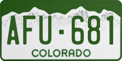 CO license plate AFU681