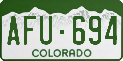 CO license plate AFU694