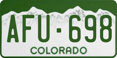 CO license plate AFU698
