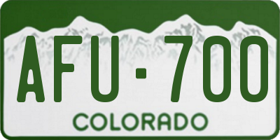 CO license plate AFU700