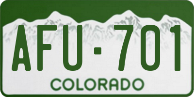 CO license plate AFU701